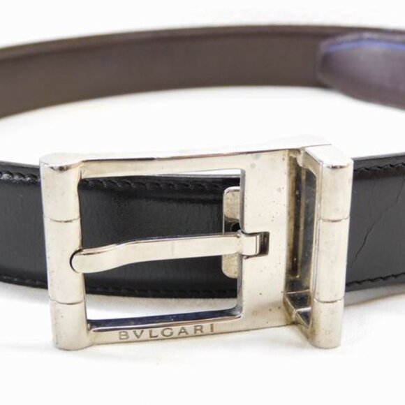 Bvlgari Reversible Belt Leather Silver 5